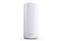 Ein schlanker, weißer, zylindrischer Wi-Fi-Router mit einem blauen Licht an der Basis und „Orbi"-Branding auf der Vorderseite, vor einem schlichten Hintergrund.