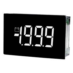 Digitale Anzeige mit "-19,9" und einem Batteriesymbol auf der linken Seite, das eine negative Temperatur- oder Spannungsanzeige anzeigt.