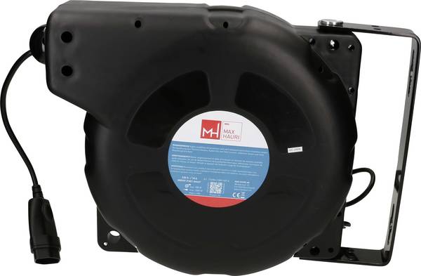 Max Hauri 176386 Kabelaufroller 20 m Schwarz Schweiz-Stecker