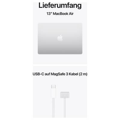 'Lieferumfang' zeigt ein 13" MacBook Air und ein 2 m USB-C auf MagSafe 3 Kabel.