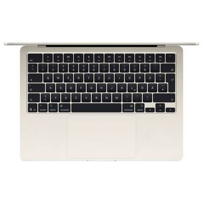 Luftaufnahme eines silbernen Laptops mit schwarzer Tastatur, die ein Standard-QWERTZ-Layout und ein großes Trackpad zeigt, auf weißem Hintergrund.