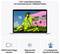 Ein Laptop mit 13,6" Liquid Retina Display zeigt eine Person in grüner Kleidung. Unten Symbole für Kamera, Mikrofon und 3D-Audio.
