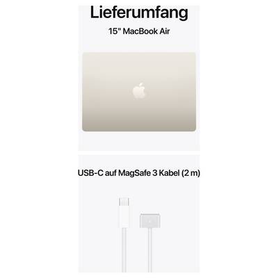 'Lieferumfang: 15" MacBook Air und USB-C auf MagSafe 3 Kabel (2 m).'