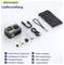 Produktinhalt für Ventus Race: Luftpumpe, verlängerter Schlauch, Transporttasche, Schrader-Adapter, Presta-Adapter, Ballnadel-Adapter, USB-Ladekabel und Riemen.