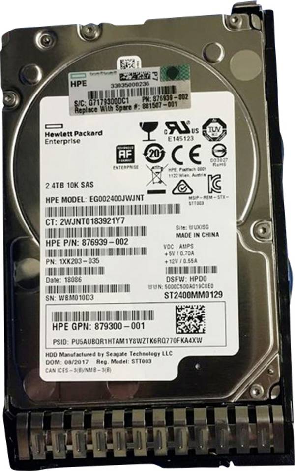 Hewlett Packard Enterprise HDD 2.4TB 12G 10K SFF SAS SC DS