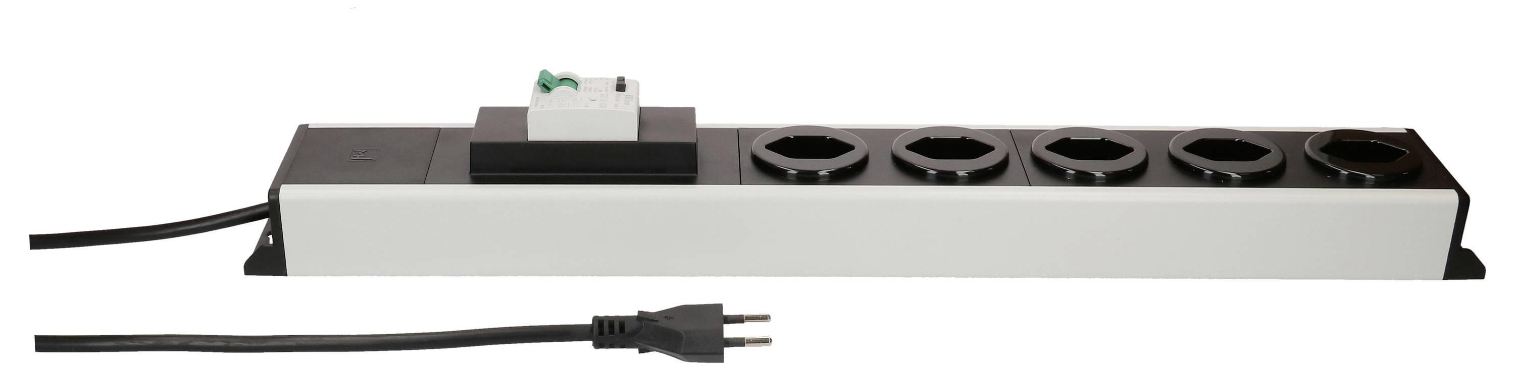 Max Hauri 176796 Steckdosenleiste Schwarz, Grau CH-Stecker 1 St.-2