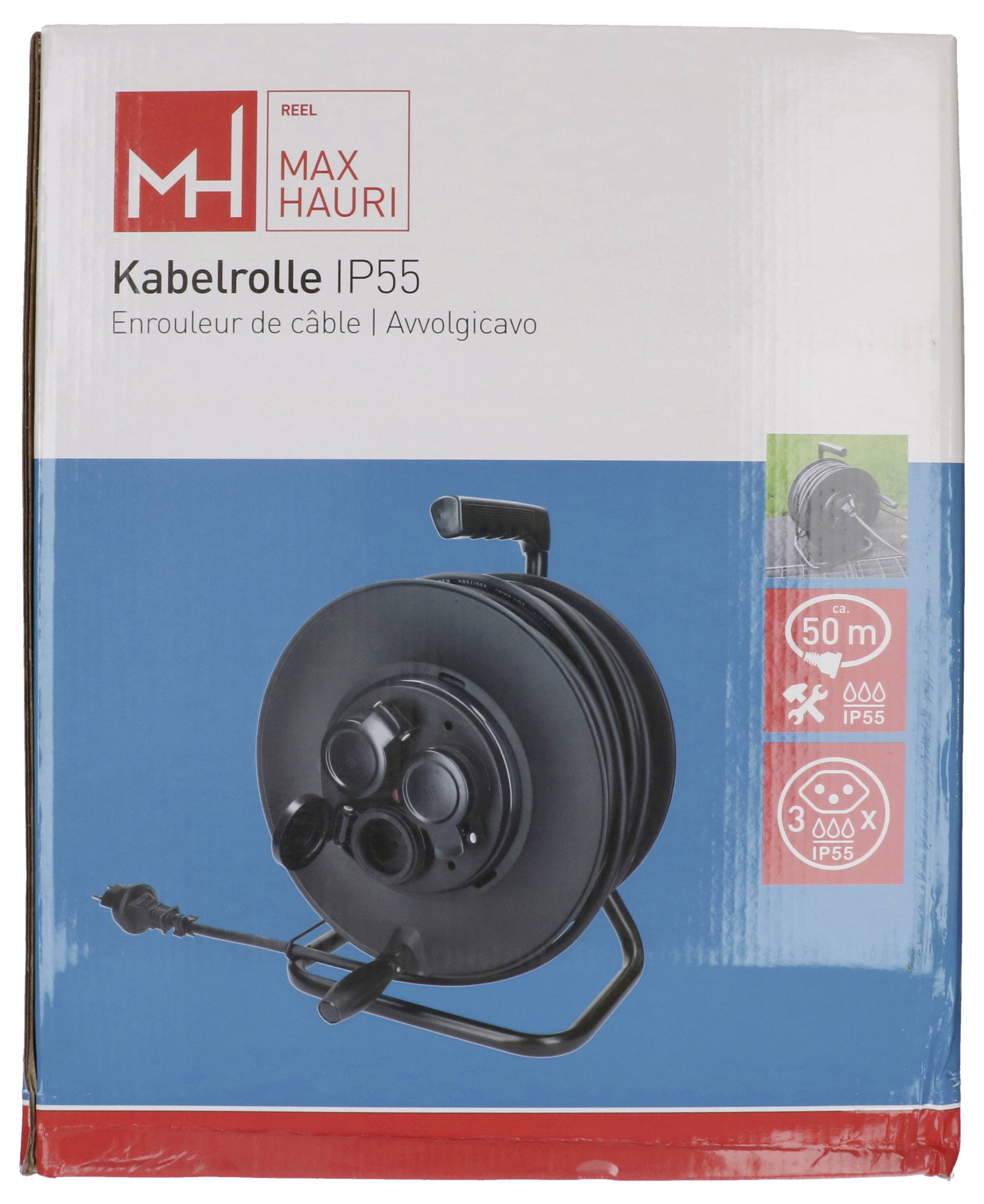 Max Hauri 176905 Kabeltrommel 50 m Schwarz Schweiz-Stecker-9