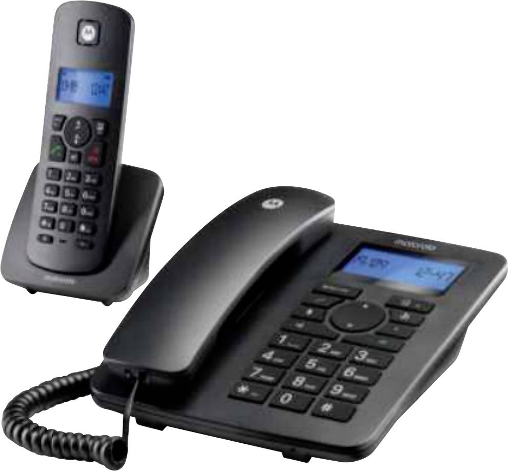 Motorola DECT + Corded Phone Schwarz