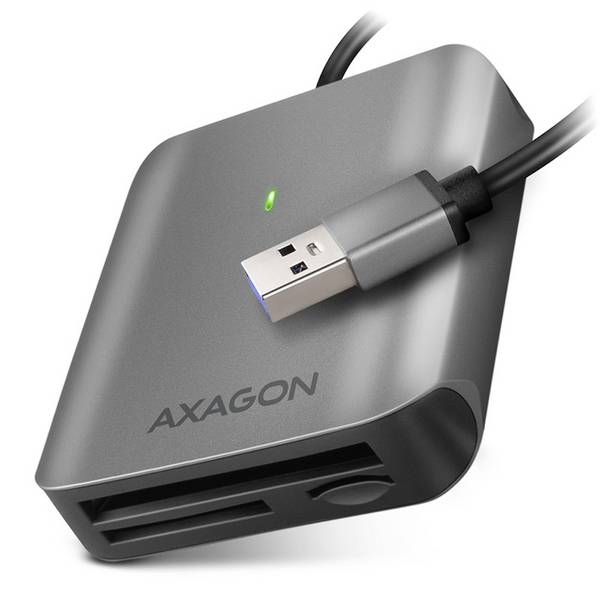 AXAGON CRE-S3 Externer Speicherkartenleser / Hub  USB-A (USB 3.0) Grau, Schwarz