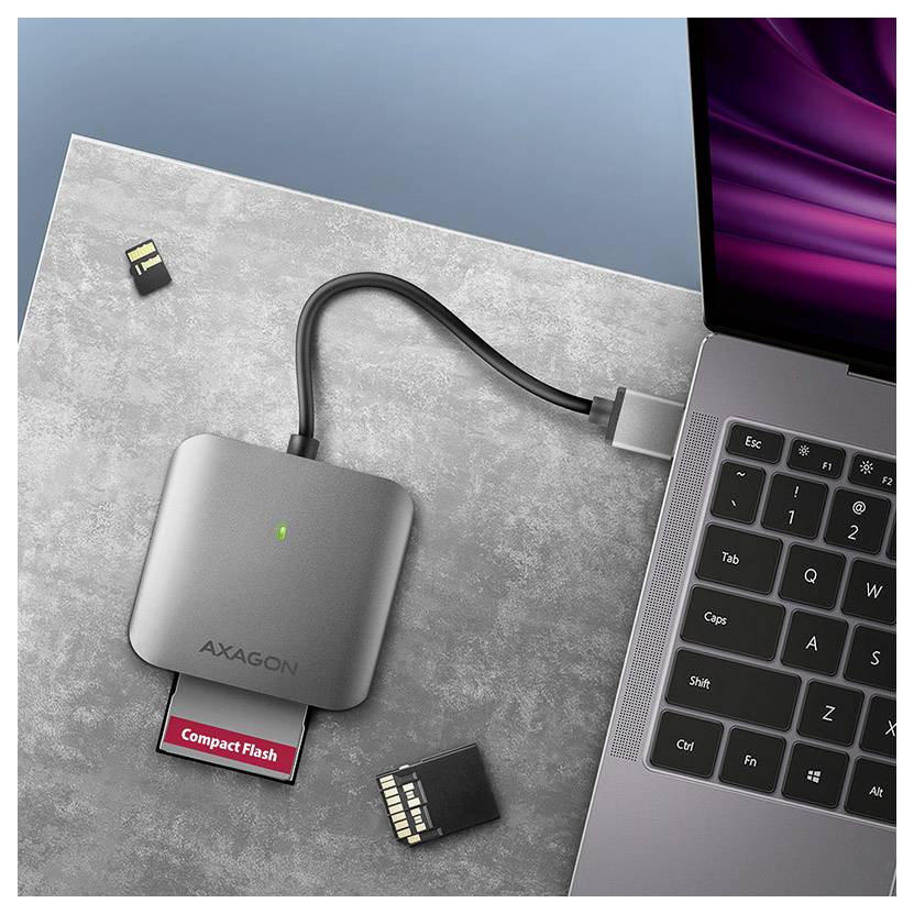 AXAGON CRE-S3 Externer Speicherkartenleser / Hub USB-A (USB 3.0) Grau, Schwarz-5