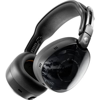 Schwarze Over-Ear-Kopfhörer mit Branding auf den Ohrmuscheln und einem gepolsterten Kopfbügel.