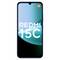 Smartphone mit "REDMI 15C" auf dem Bildschirm angezeigt, mit blauem Farbverlaufshintergrund und einem "mi"-Logo in der oberen rechten Ecke.
