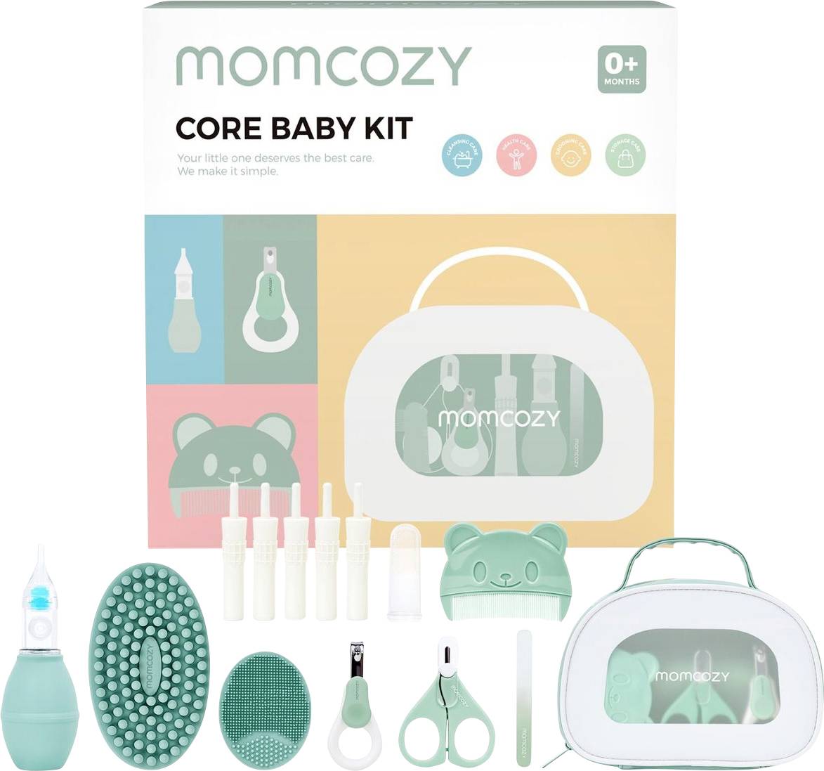momcozy All-in-1 Core Baby Kit Sicherheitsset Grün, Weiß