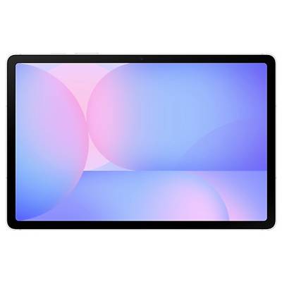 Ein Tablet mit einem digitalen Kunstwerk, das sich überlappende rosa und blaue Kreise auf einem Farbverlaufshintergrund zeigt und ein sanftes, farbiges Leuchten ausstrahlt.