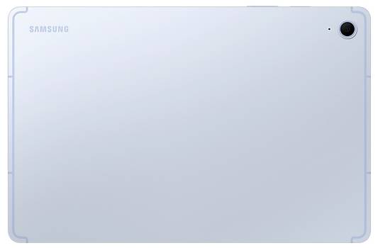 Ein weißes Samsung-Tablet mit einer Kamera in der oberen rechten Ecke, von hinten gezeigt.