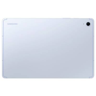 Ein weißes Samsung-Tablet mit einer Kamera in der oberen rechten Ecke, von hinten gezeigt.