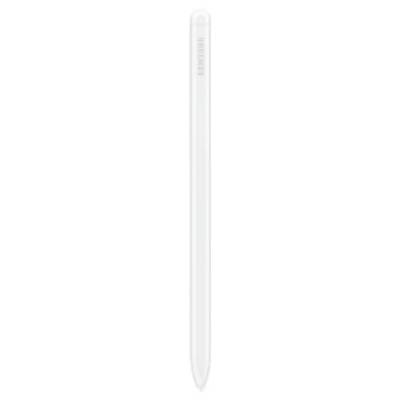 Ein eleganter, weißer Stift mit einem silbernen Clip und einem gerillten oberen Abschnitt.
