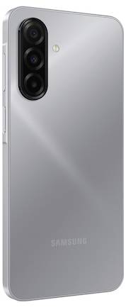 Samsung-Smartphone mit grauem Rücken, dreifacher Kameraeinrichtung und Blitz.