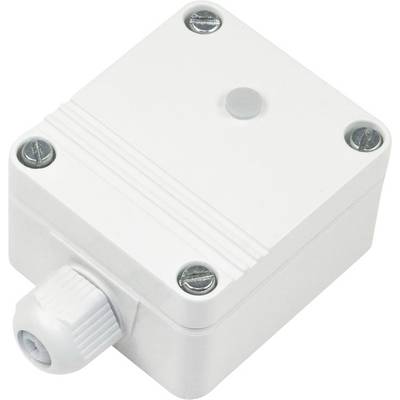 'Weiße Elektroverteilerbox mit Kabelverschraubung zum Schutz und zur Verbindung der Verdrahtung.'