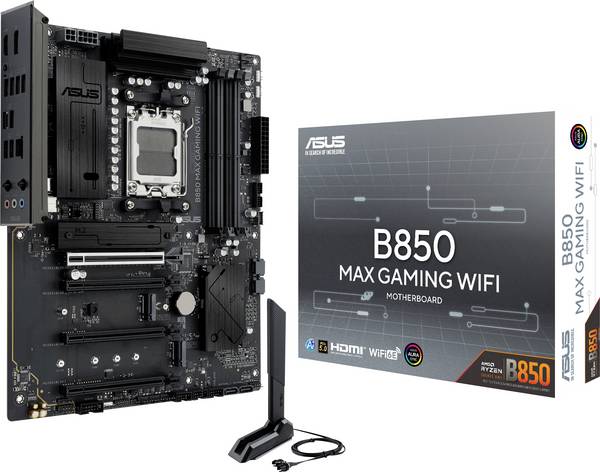 Asus B850 MAX GAMING WIFI ATX MB Mainboard Sockel (PC) AMD® AM5 Formfaktor (Details) ATX