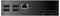 Ein schlanker, schwarzer Computer-Turm, der vertikal steht, mit USB-Anschlüssen und dem HP-Logo auf der Vorderseite, montiert auf einer kreisförmigen Basis.