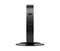 Ein schwarzer HP-Thin-Client-Computer von vorne betrachtet, der USB-Anschlüsse, eine Kopfhörerbuchse und das HP-Logo oben zeigt.