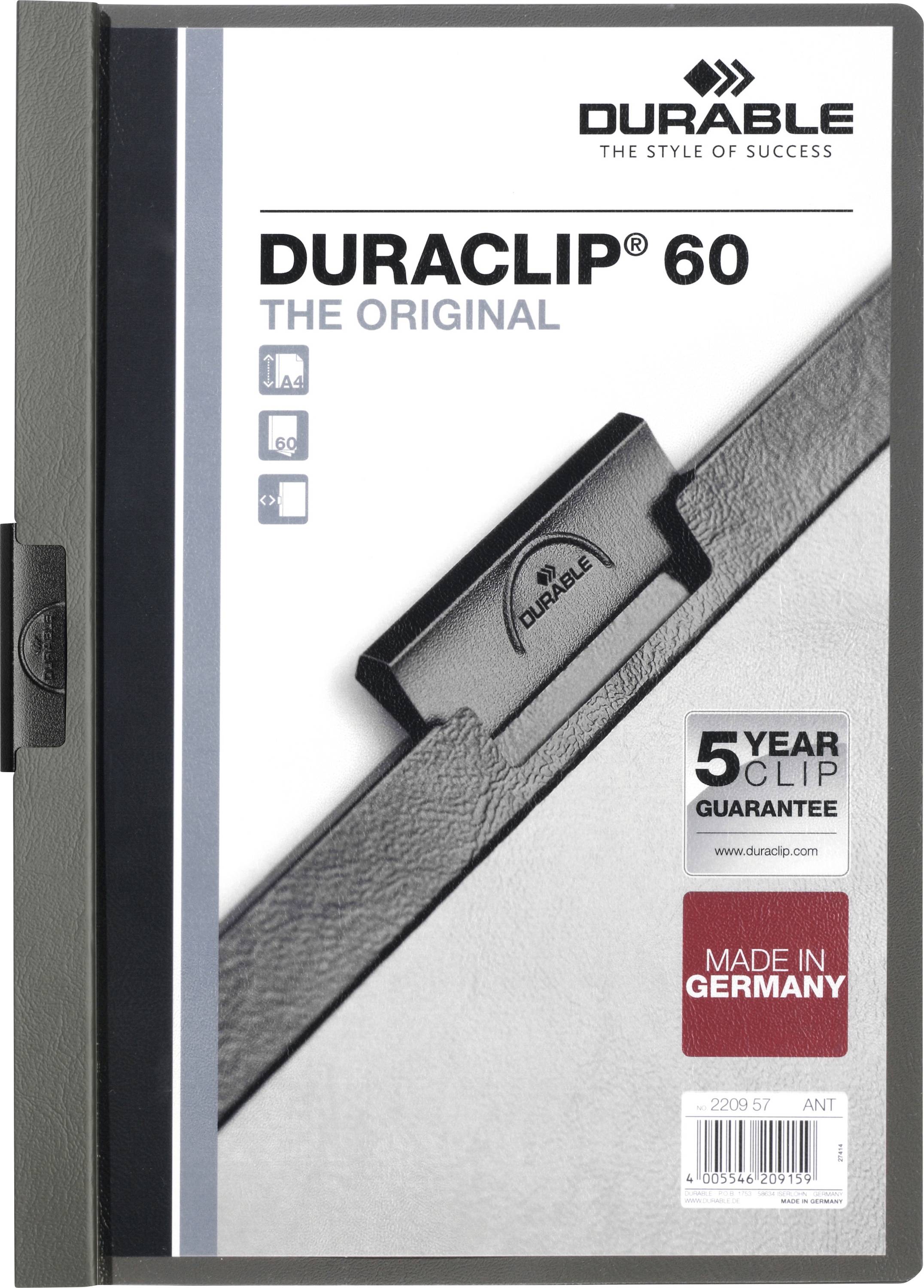 Durable DURACLIP® 60 220957 DIN A4 Anthrazit