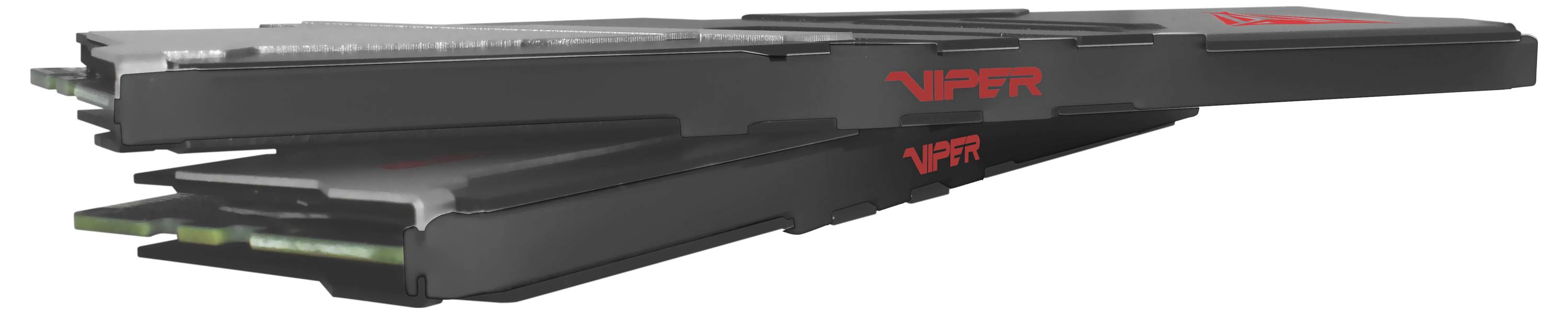"Viper" Markenspeichermodule mit gestapeltem Design und schlankem Äußeres, das hochperformante Hardwarekomponenten anzeigt.