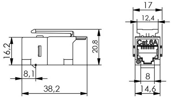 Telegärtner 100023227 AMJ-Kupplung Keystone CAT 6a 1 St.