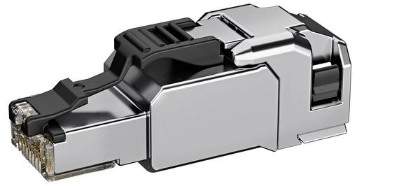 Telegärtner 100039916 feldkonfektionierbarer RJ45-Steckverbinder MFP8-SL T568 B Cat.6A, AWG24/1-AWG22/1, AWG27/7-AWG22/7 100039916 Stecker Silber 1 St.