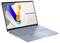 ASUS Vivobook Laptop, leicht nach rechts geneigt, zeigt ein farbenfrohes abstraktes Design mit „ASUS Vivobook" auf dem Bildschirm.
