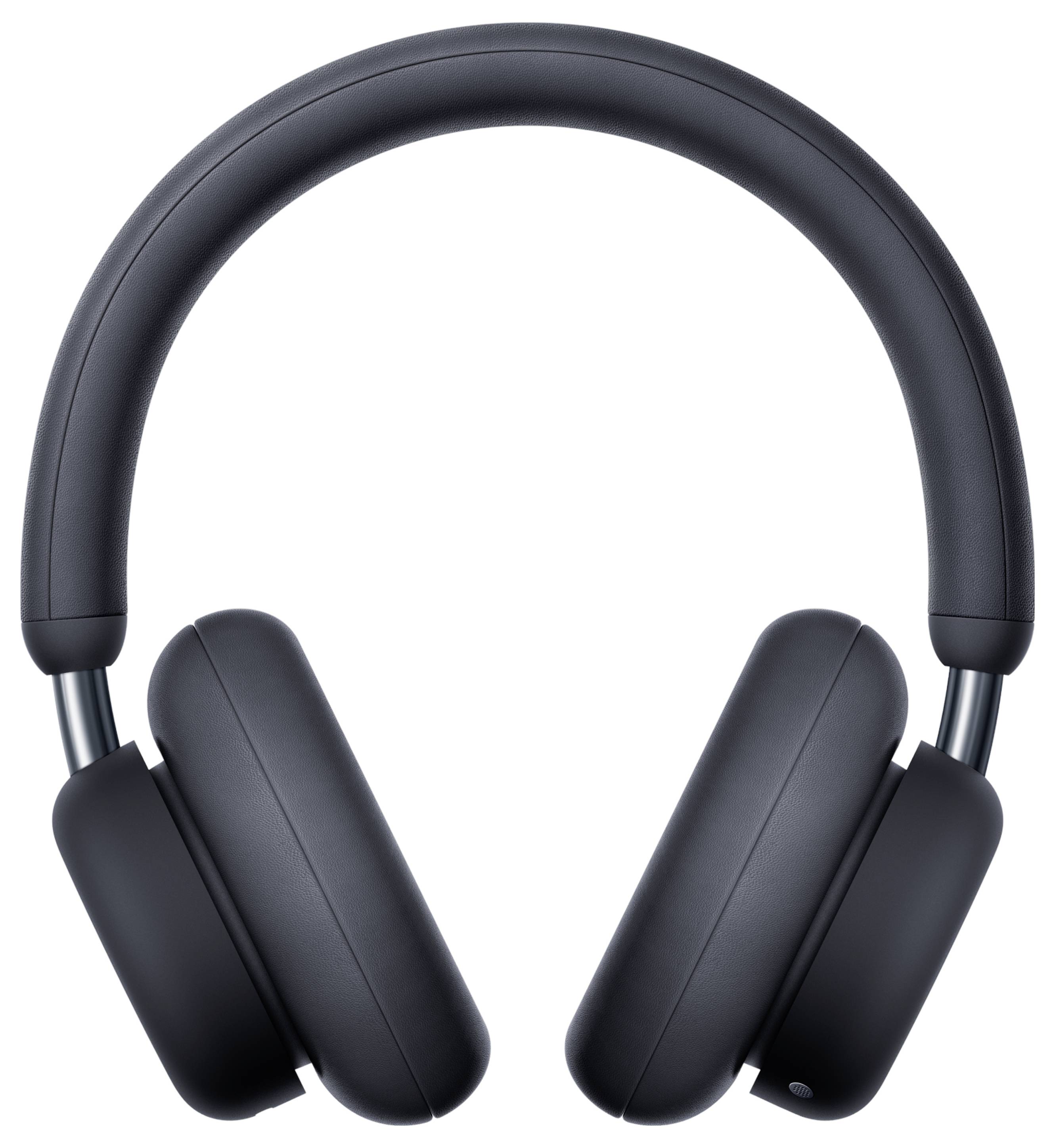 Schwarze Over-Ear-Kopfhörer mit modernem Design, ausgestattet mit gepolsterten Ohrmuscheln und einem gepolsterten Kopfbügel für verbesserten Komfort und Soundqualität.