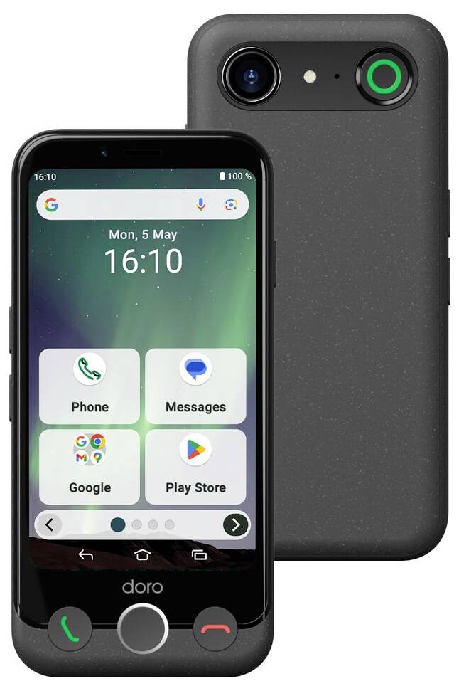 „Yealink" schwarzer Netzwerkstecker mit zwei Ethernet-Anschlüssen und einem USB-C-Kabel.