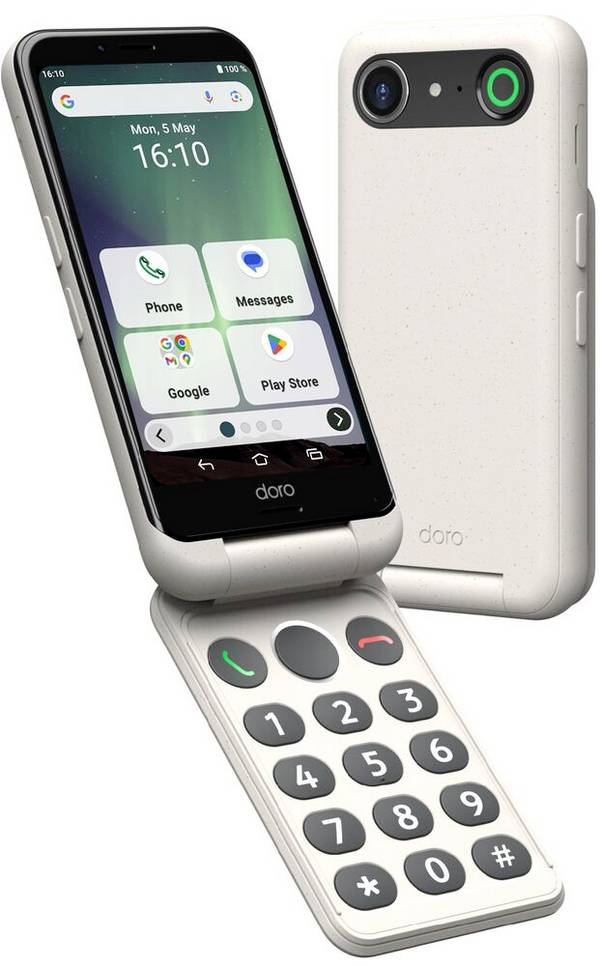 doro Aurora A20 bone 4,5" 64GB Senioren-Smartphone Schwarz, Weiß
