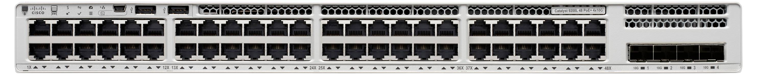 Ein Netzwerk-Switch mit mehreren Ethernet-Anschlüssen, die in Reihen angeordnet sind, wird zum Verbinden von Geräten innerhalb eines LANs verwendet.
