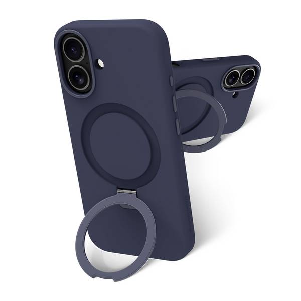 dbramante1928 Roskilde MS Kick ICON iPhone 17  - Deep Cover Apple iPhone 17 Blau Mit Standfuß, MagSafe kompatibel, Induktives Laden ROK3ICBU6660