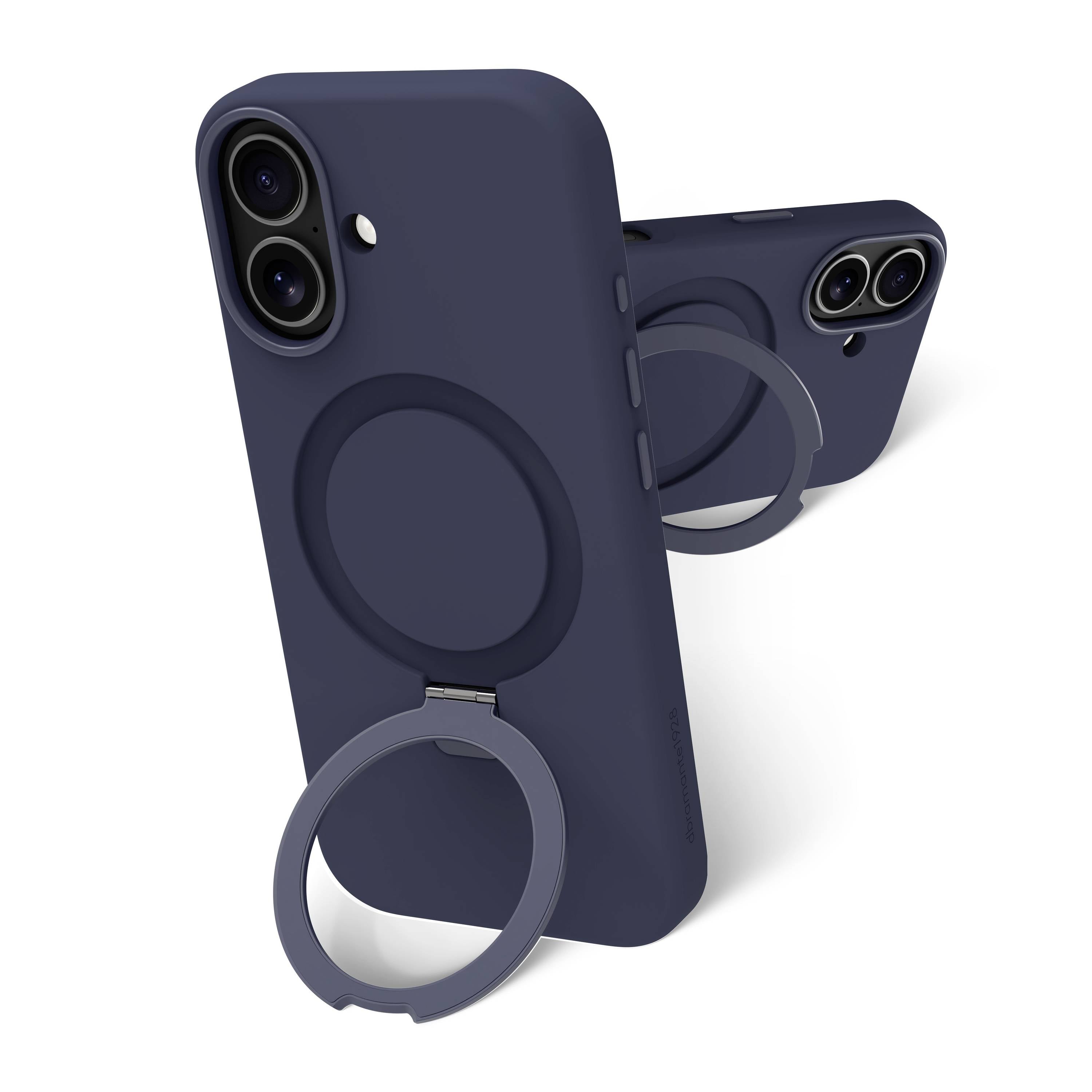 dbramante1928 Roskilde MS Kick ICON iPhone 17 - Deep Cover Apple iPhone 17 Blau Mit Standfuß, MagSafe kompatibel, Indukt-0
