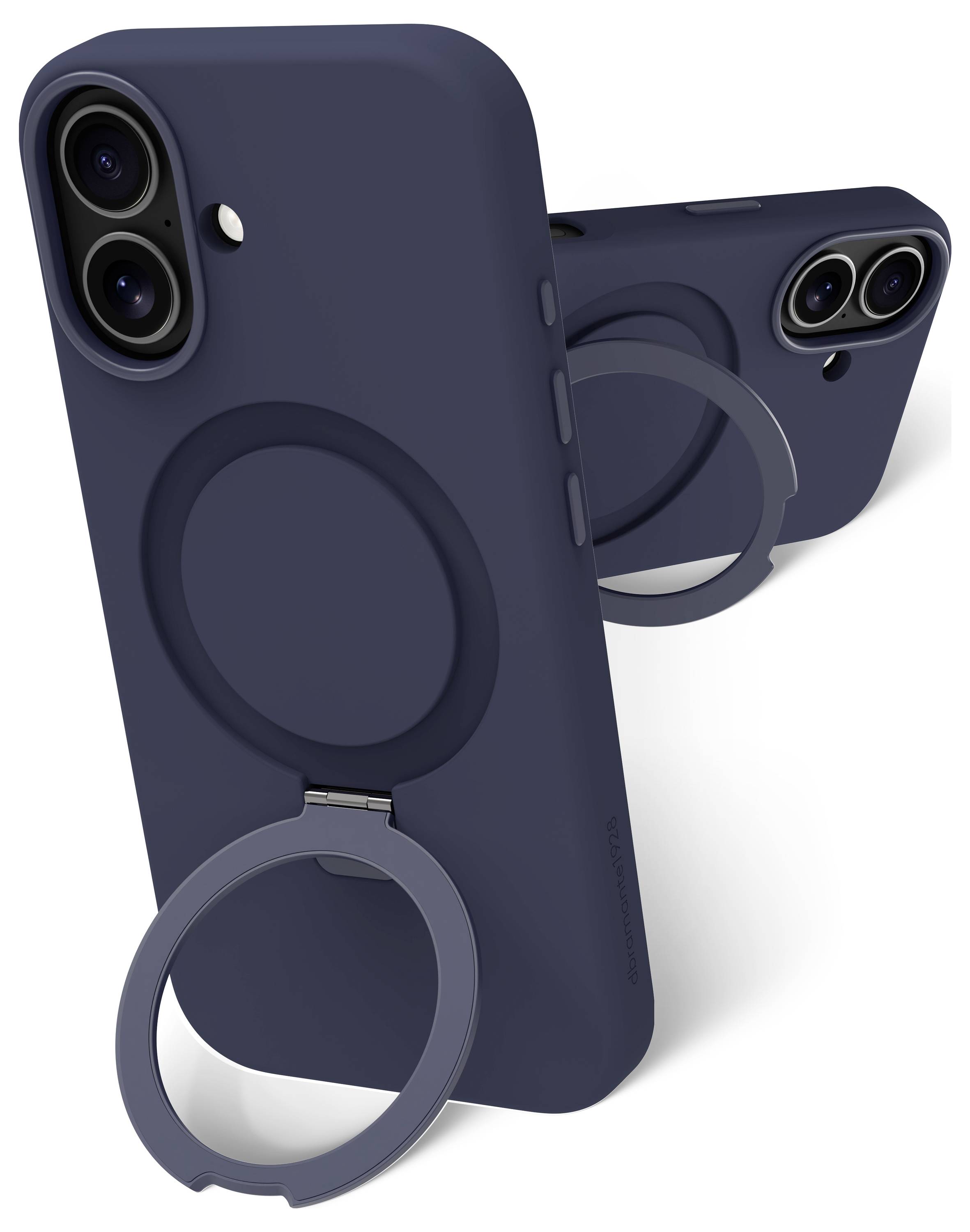 dbramante1928 Roskilde MS Kick ICON iPhone 17 - Deep Cover Apple iPhone 17 Blau Mit Standfuß, MagSafe kompatibel, Indukt-1