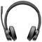 Schwarze Over-Ear-Kopfhörer mit an der linken Seite angebrachtem Mikrofon, konzipiert für Kommunikation oder Audiowiedergabe.