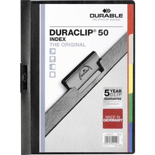 Durable DURACLIP® INDEX 50 223401 DIN A4 Schwarz
