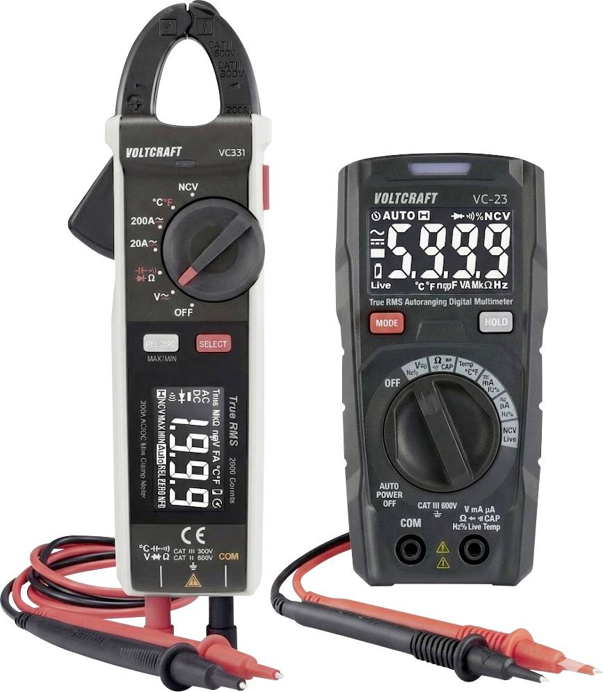 Set - VOLTCRAFT VC-23+VC-331 Hand-Multimeter digital CAT III 600 V Anzeige (Counts): 6000