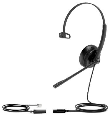 Yealink YHS34 Mono On Ear Headset kabelgebunden Schwarz Telefon-1