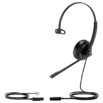 Yealink YHS34 Mono On Ear Headset kabelgebunden Mono Schwarz Noise Cancelling, Mikrofon-Rauschunterdrückung Headset, Geh-1