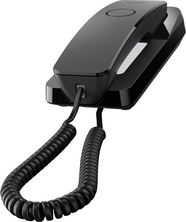 Gigaset DESK 200 Schnurgebundenes Telefon, analog für Hörgeräte kompatibel, Optische Anrufsignalisierung, Wahlwiederholung  Schwarz