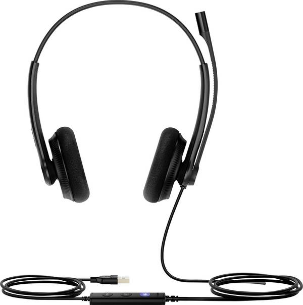 Yealink UH34 Lite Dual Teams USB  On Ear Headset kabelgebunden Duo Schwarz  Microsoft Teams-Taste Telefon