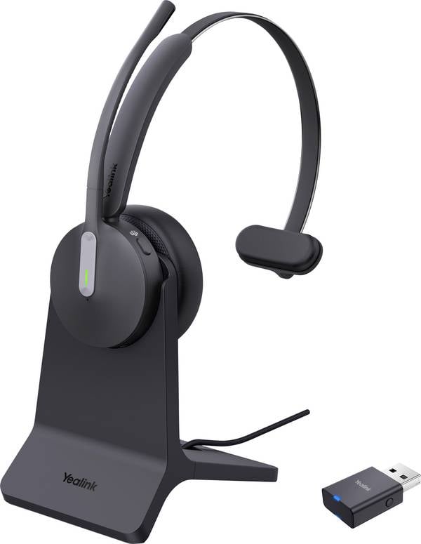 Yealink WH64 Hybrid Mono Teams i On Ear Headset DECT, Bluetooth® Schwarz Telefon