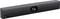 Eine elegante, schwarze rechteckige Soundbar mit zentralem Kameraobjektiv, geeignet für Videokonferenz-Setups.