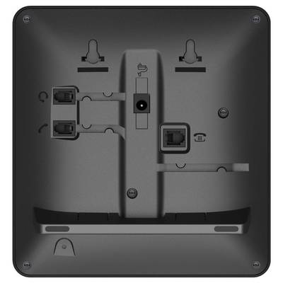 „Router-Rückseite" zeigt Anschlüsse für Internet- und Stromverbindungen, Wandbefestigungsöffnungen und eine Reset-Taste in der Mitte.