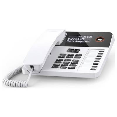 Yealink schnurloses Telefon-Set mit Basisstation und Handset, zeigt Zeit und Datum auf dem Bildschirm, bietet Anrufverlauf und Leitungsoptionen.