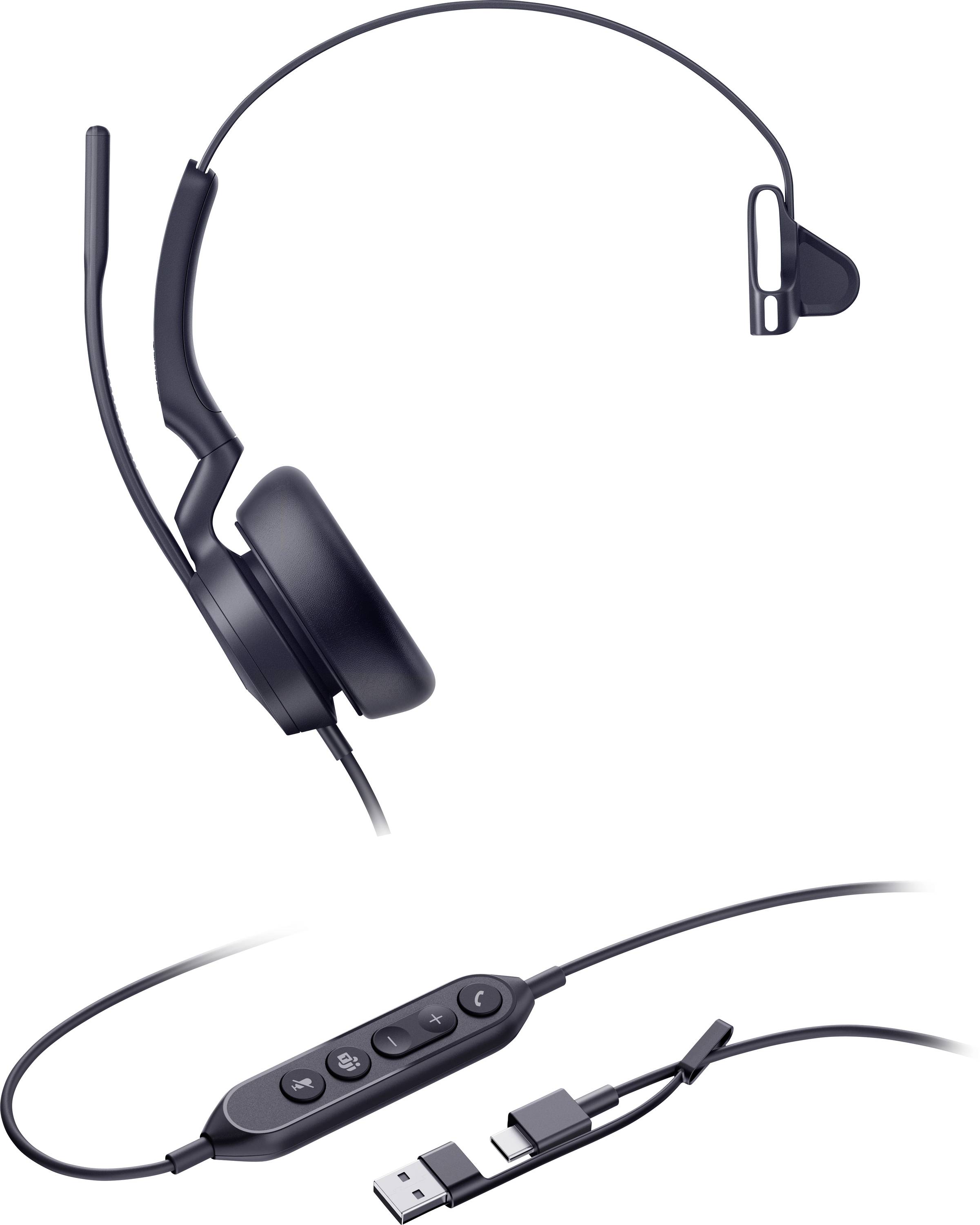 Yealink UH46 Mono Teams USB-C/A On Ear Headset kabelgebunden Schwarz Telefon